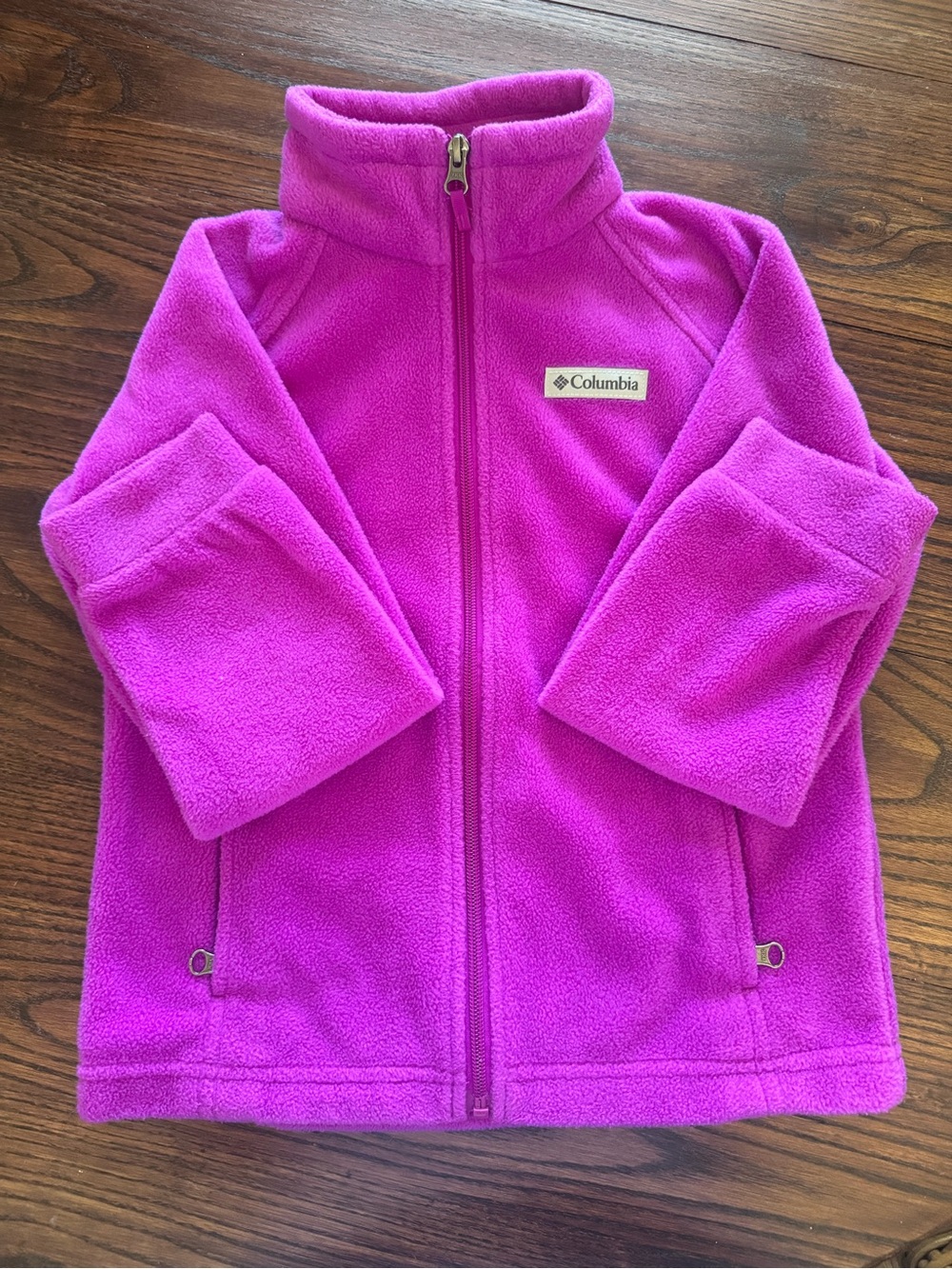 Girls Magenta Columbia Zip Up Fleece